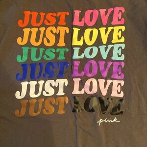 Pink Victoria’s Secret One Size Oversized Tee Just Love Shirt